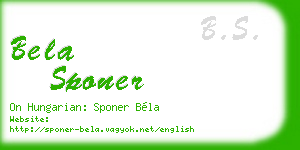 bela sponer business card